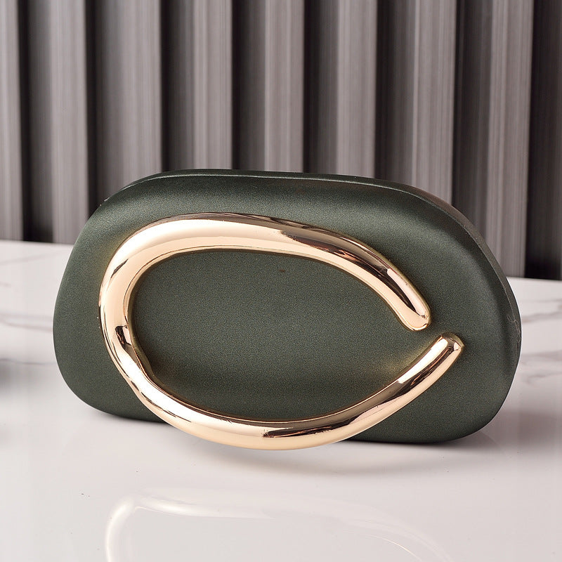 Round Box Dinner Vintage Gold Clutch Evening Bags