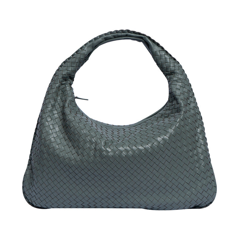 Women's Handmade Sheepskin Woven Fashion Leather Pillow Crossbody Bags