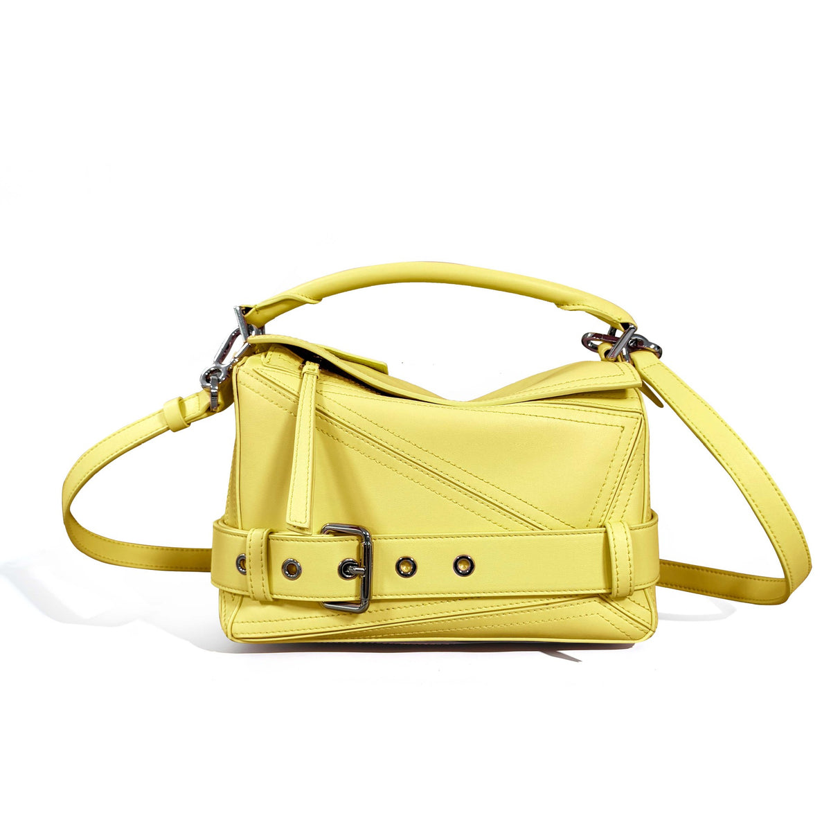 Women's Autumn First Layer Cowhide Geometric Motorcycle Genuine Leather Large Women's Handbag