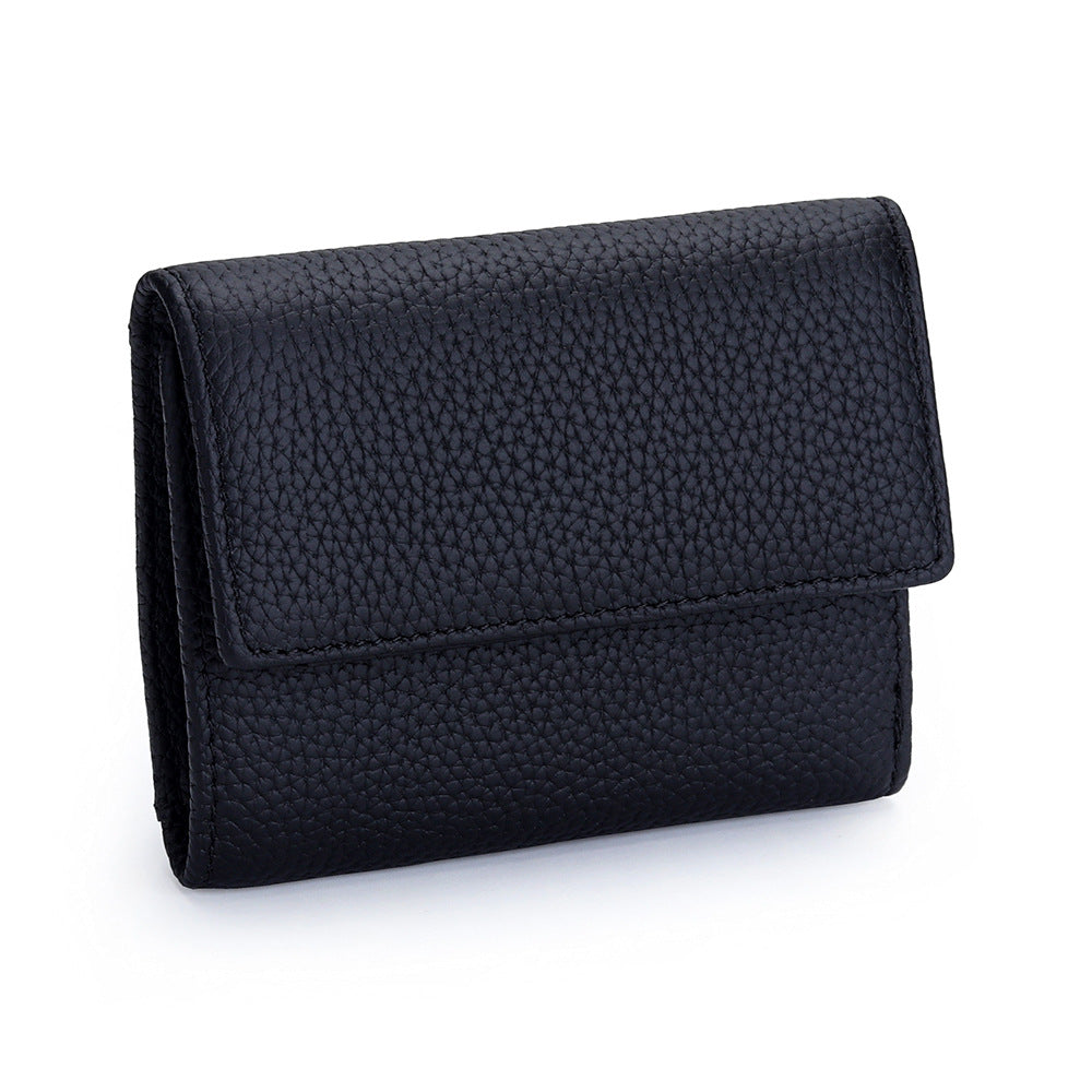Women's First Layer Cowhide Short Genuine Leather Fashion Style Mini Ladies Wallet