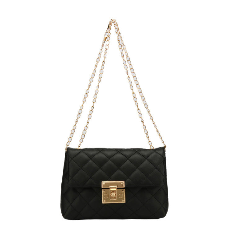Graceful Beautiful Simple Embroidered Rhombus Chain Women's Messenger Bag