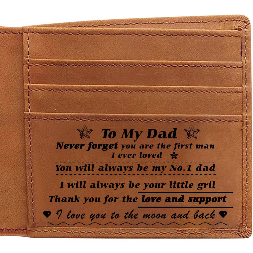 Men's Retro Crazy Horse Leather Genuine Laser Men's Wallets