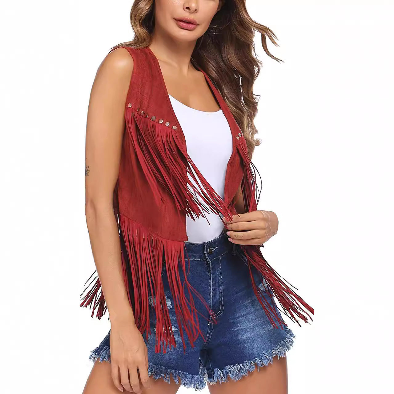 Women's Creative Stylish Tassel Suede Mid-length Coats