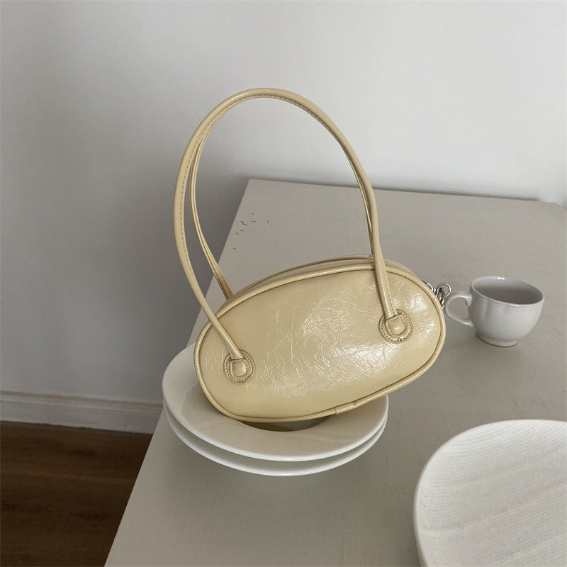 Women's Korean Style Niche Chain Oval Simple High Crossbody Bags