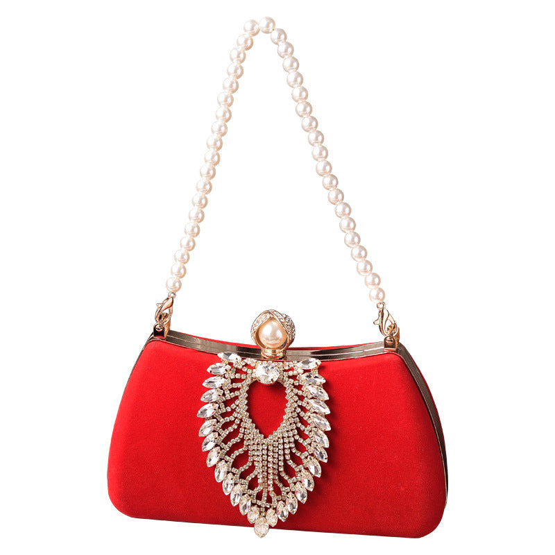 Diamond Decorations Veet Dinner Black Noble Dress Evening Bags