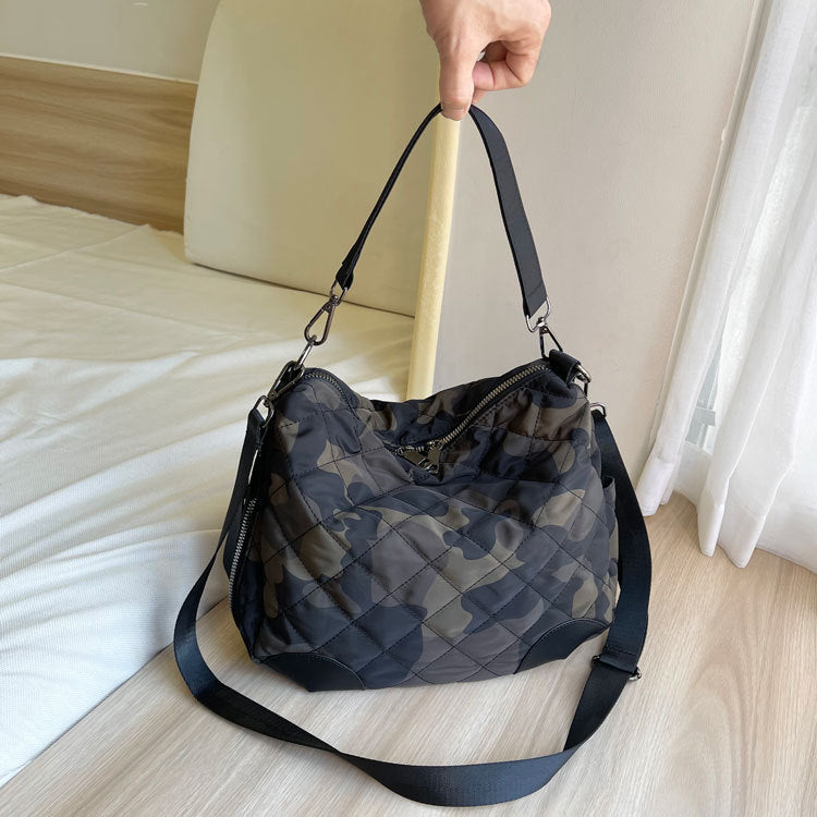 Cotton Rhombus Simple Nylon Cloth Large Tote Bags