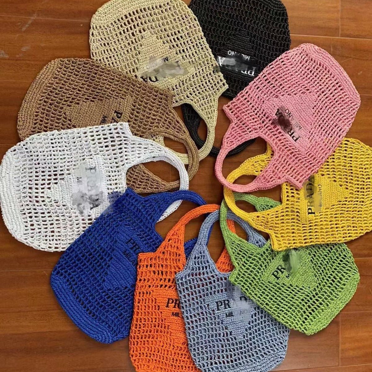 Round Net Pocket Goddess Underarm Straw Shoulder Bags