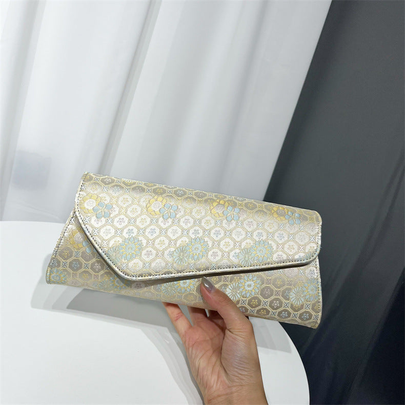 Women's Yarn Printed Clutch Dinner Dress Matching Handbags