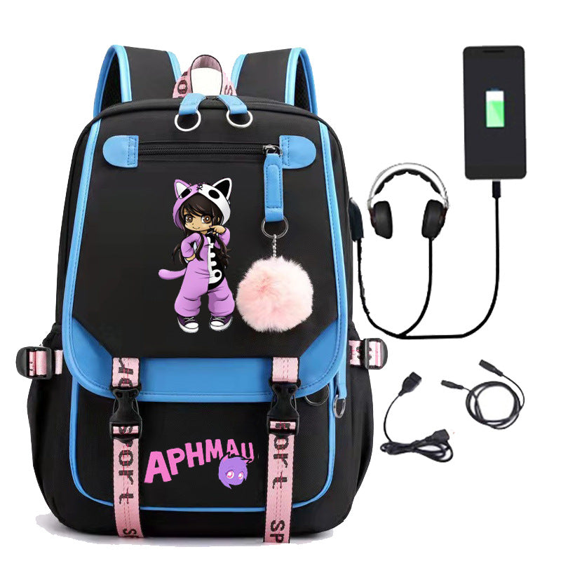 Women's & Men's & Korean Trend Computer Charging Middle School Students' Schoolbags