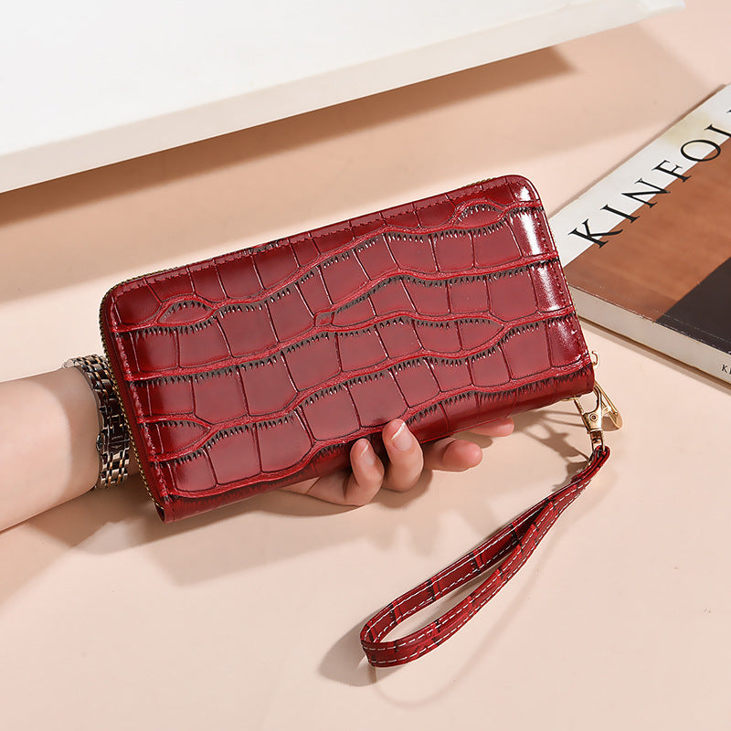 Stylish Women's Long Korean Crocodile Pattern Ladies Wallet