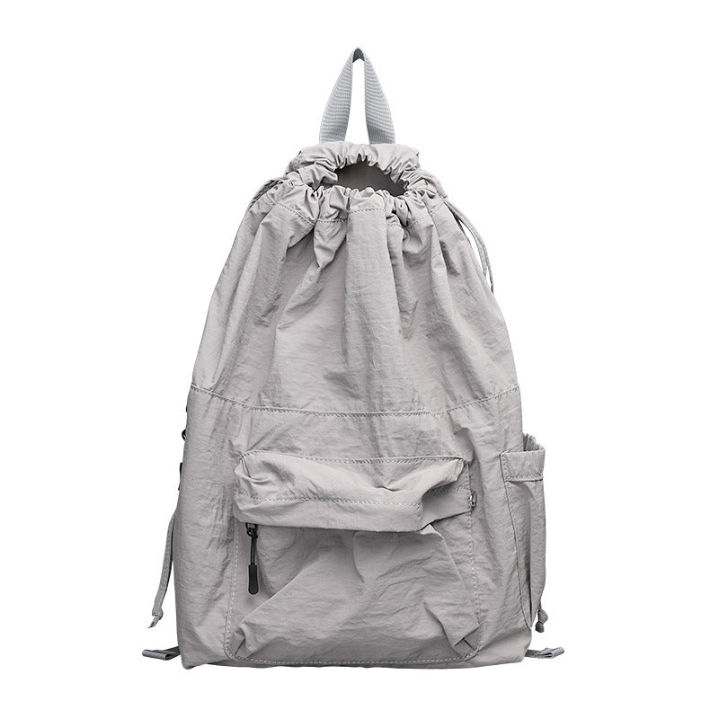 Leisure Artistic Nylon Simple Vintage Crumpled Drawstring Backpacks