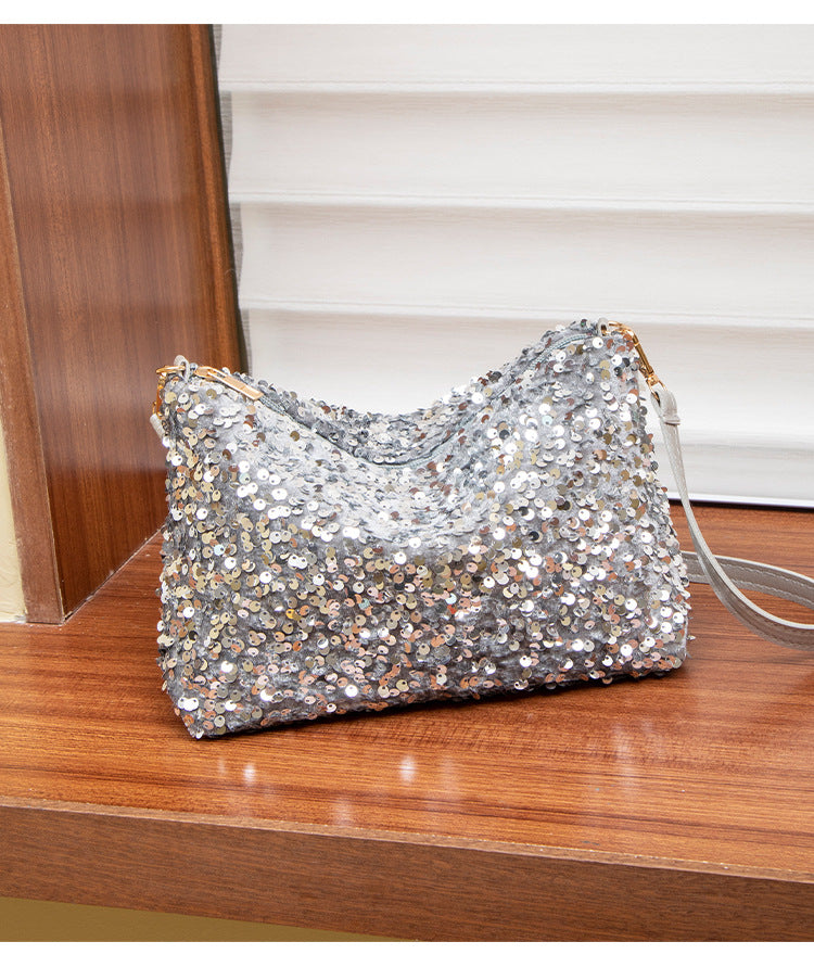 Women's Korean Style Sequined Underarm Dumpling Women's Handbag