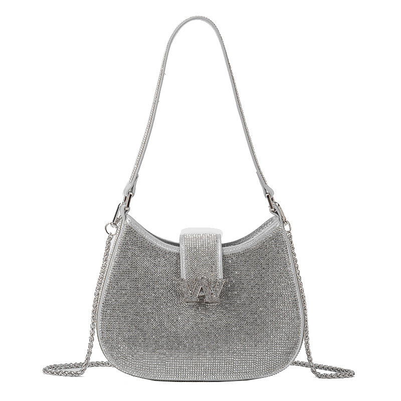 Women's Durable Popular Chain Rhinestone Underarm Armpit Bags