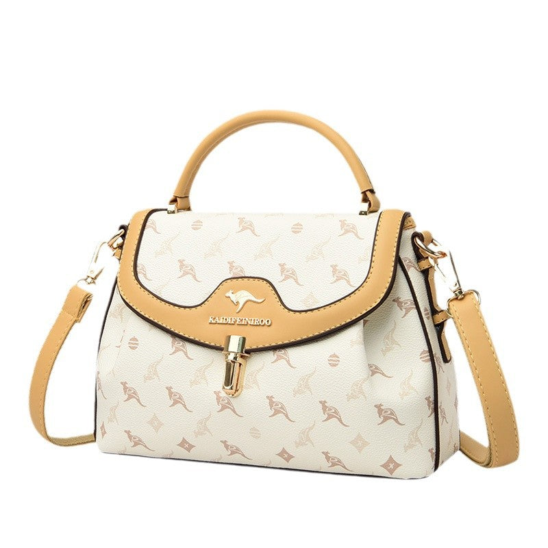Classy Women's Fashion Color Contrast Printed Shoulder Bags