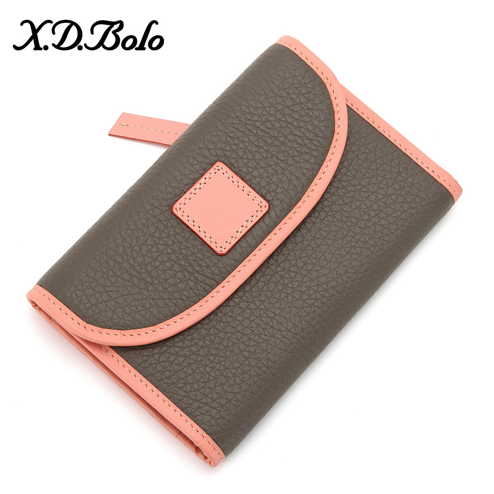 Women's Fashion Short Zipper Soft Cowhide Purses