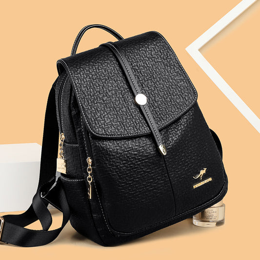 Women's Fashion Large Capacity Soft Leather Mother Backpacks