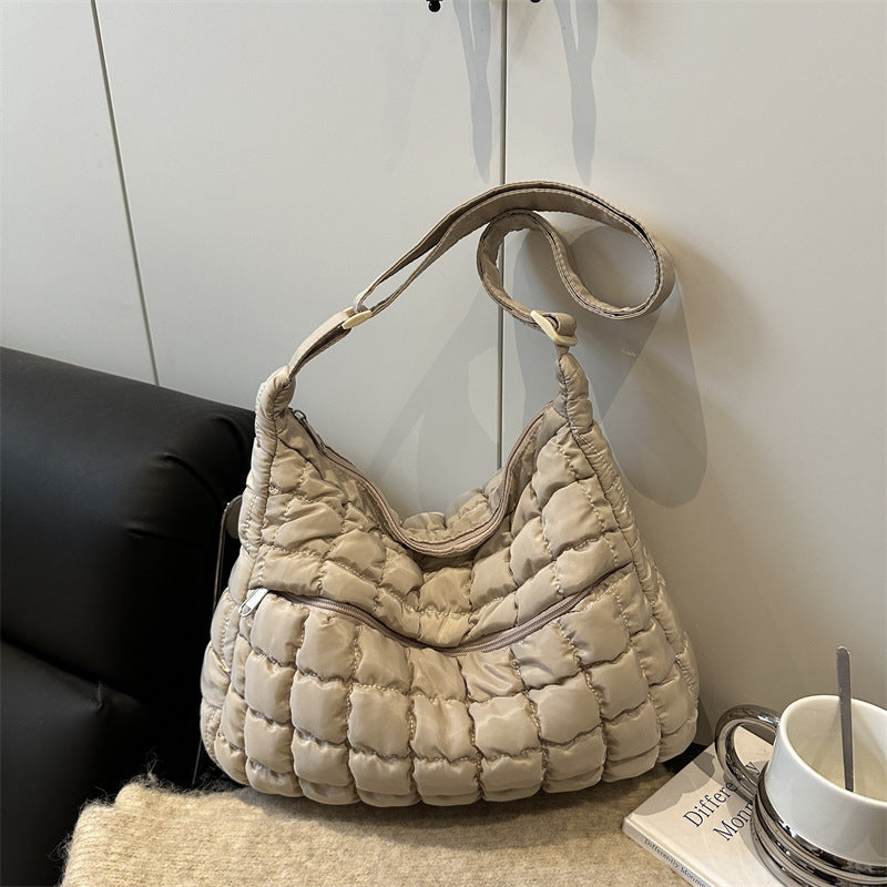 Embroidery Thread Fashion Pleated Cotton Clothing Korean Style Large Bags