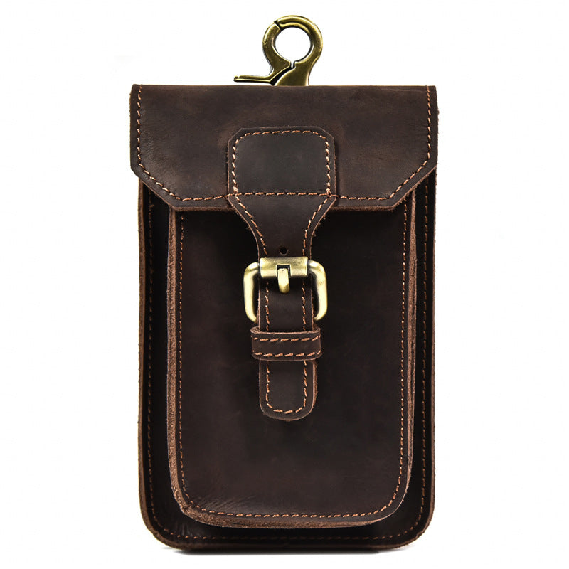 Men's Crazy Horse Leather Pocket First Layer Bags