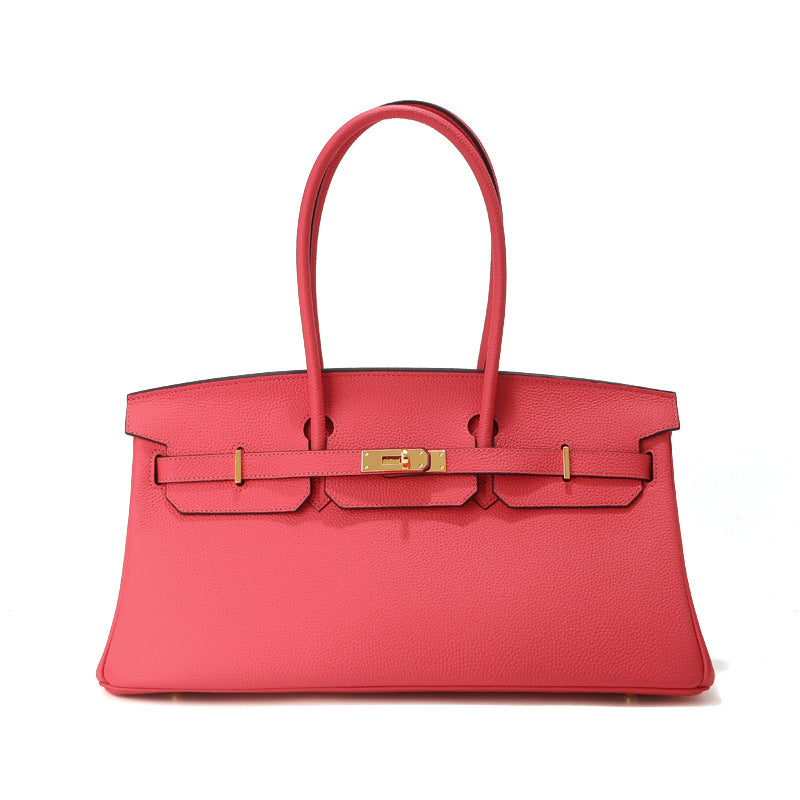 Women's Horizontal Top Layer Cowhide Leather Large Capacity Women's Handbag