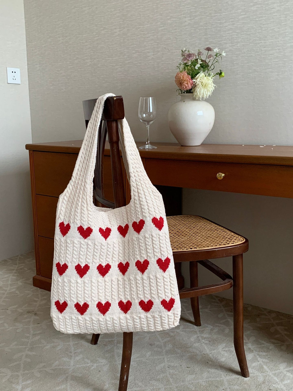 Women's Woven Love High-grade Exquisite Wool Portable Women's Shoulder Bag