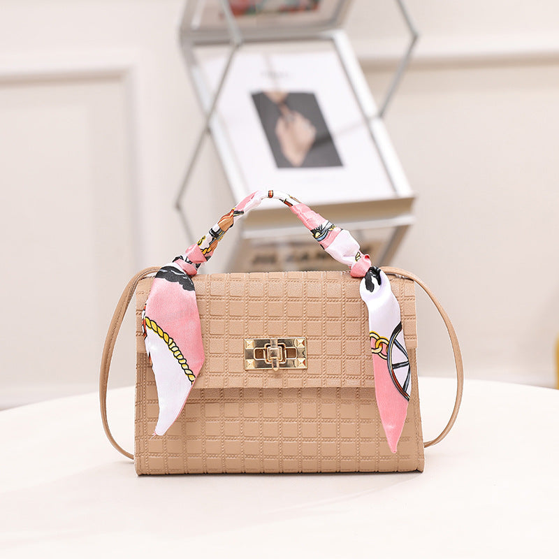 Plaid Embossed Silk Scarf Fashion Pouches Shoulder Bags