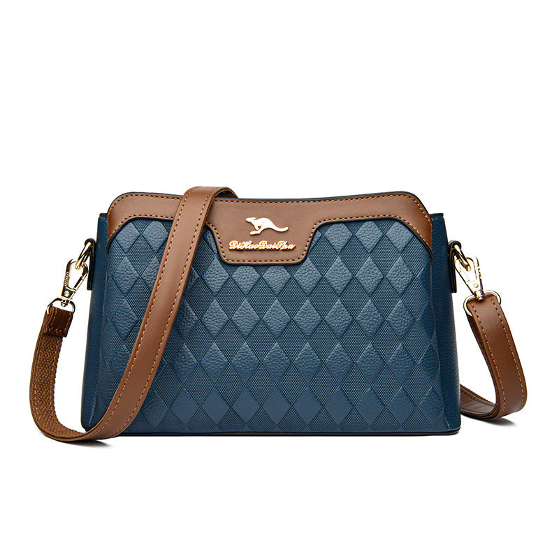 Women's High-grade Contrast Color Versatile Rhombus Large Crossbody Bags