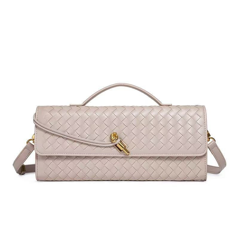 Women's Woven Baguette Fashion Horizontal Clutch Organ Women's Shoulder Bag