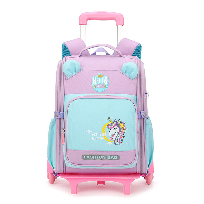 Children's Large Capacity Boys Two-wheel Six-wheel Primary Elementary School Students' Schoolbags