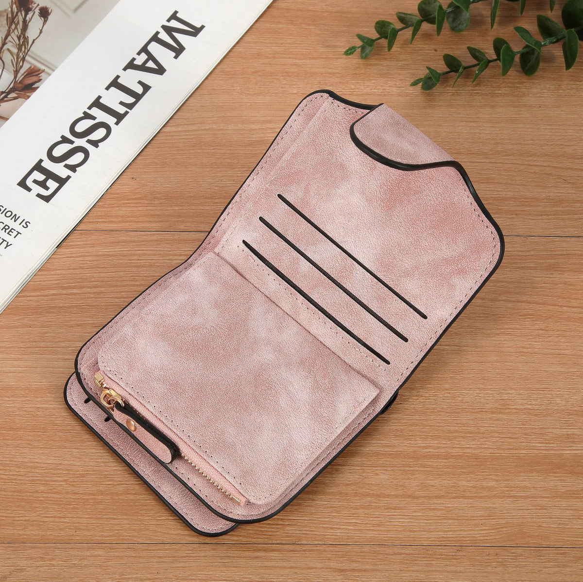 Glamorous Women's Retro Frosted Leather Short Coin Purses