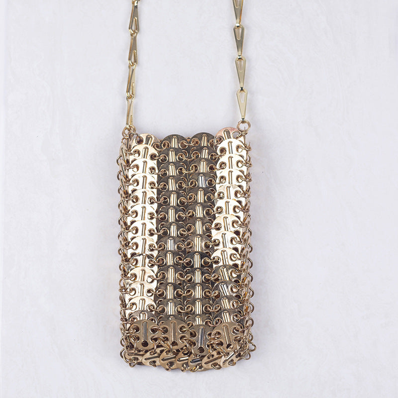 Women's Gold Sequins Handmade Fashion Mobile Niche Crossbody Bags