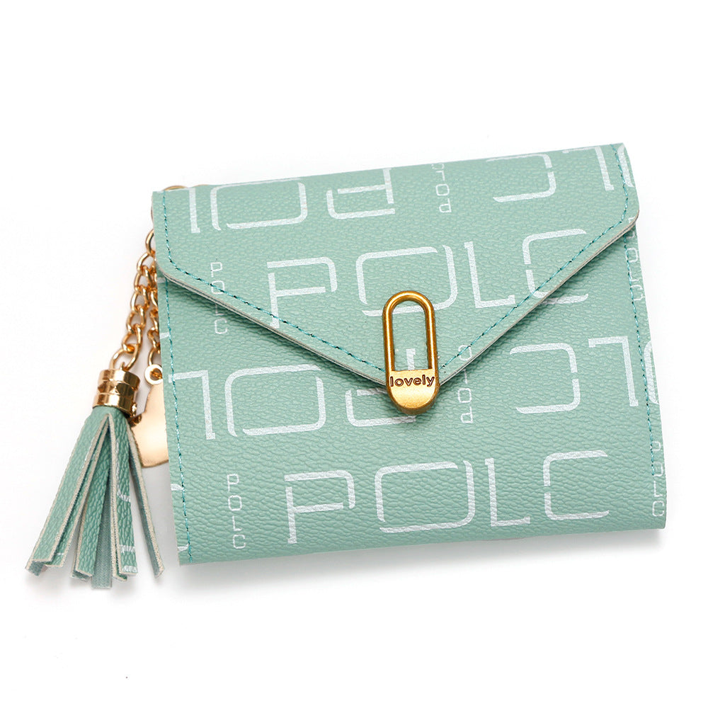 Women's Fashion Letters Printing Short Multiple Slots Purses