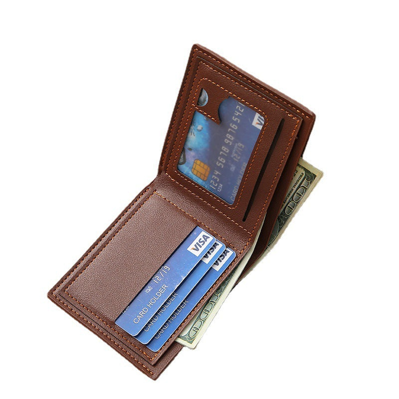 Men's Fashion Lychee Pattern Soft Leather Multiple Slots Men's Wallets