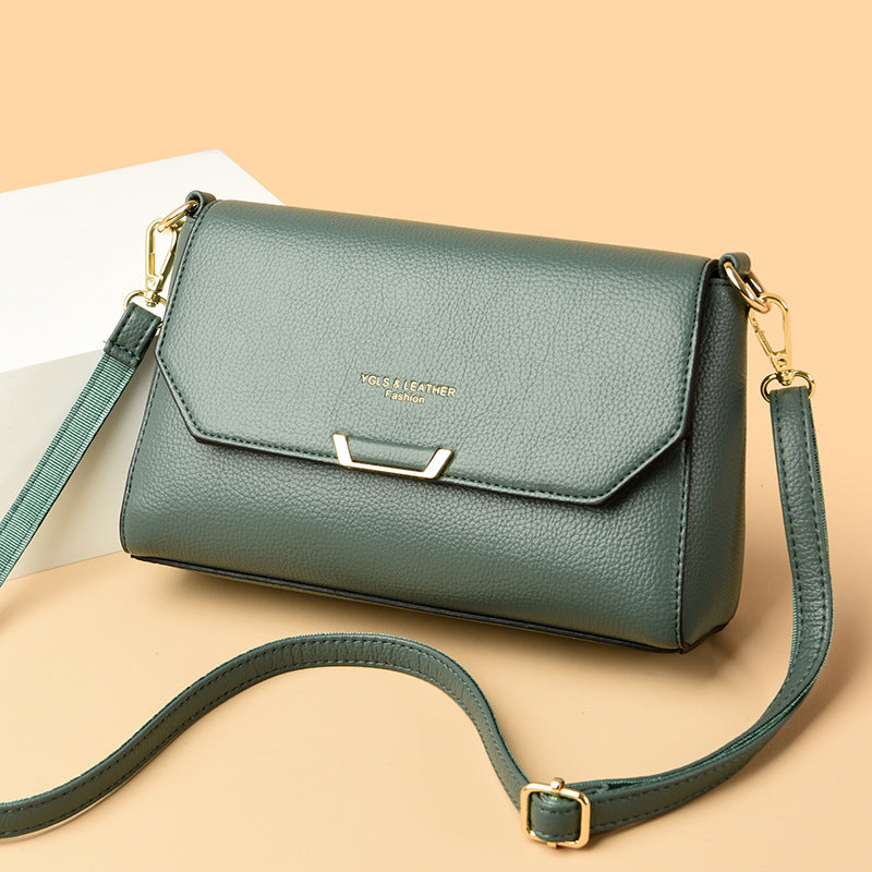 Fashion Soft Leather Portable Mother Texture Small Square Bags