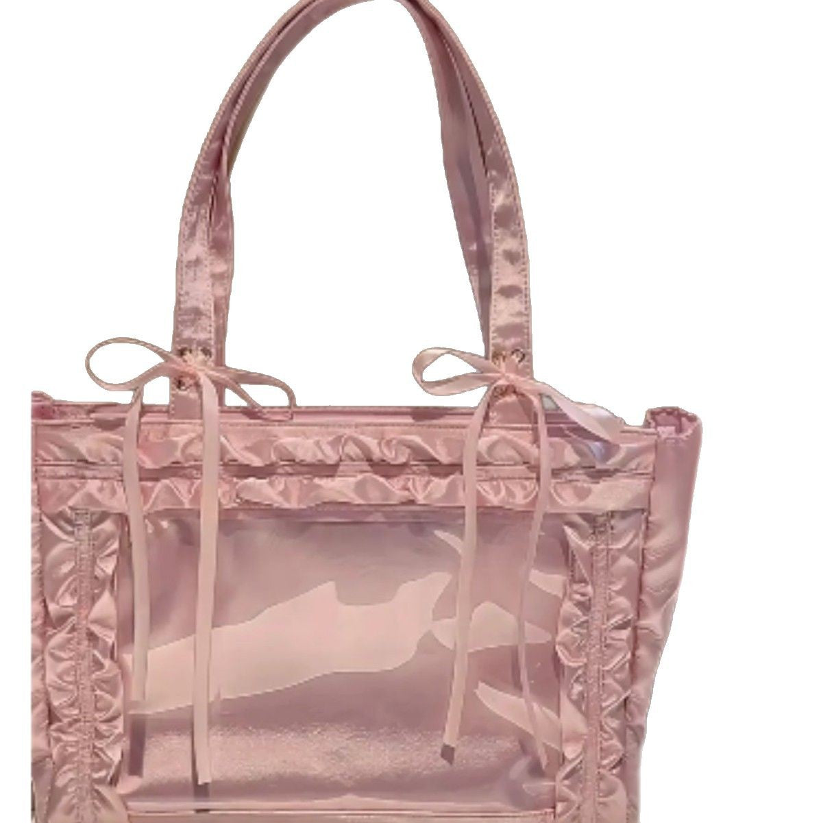 Two-dimensional Fashion Satin Bow Transparent Badge Shoulder Bags