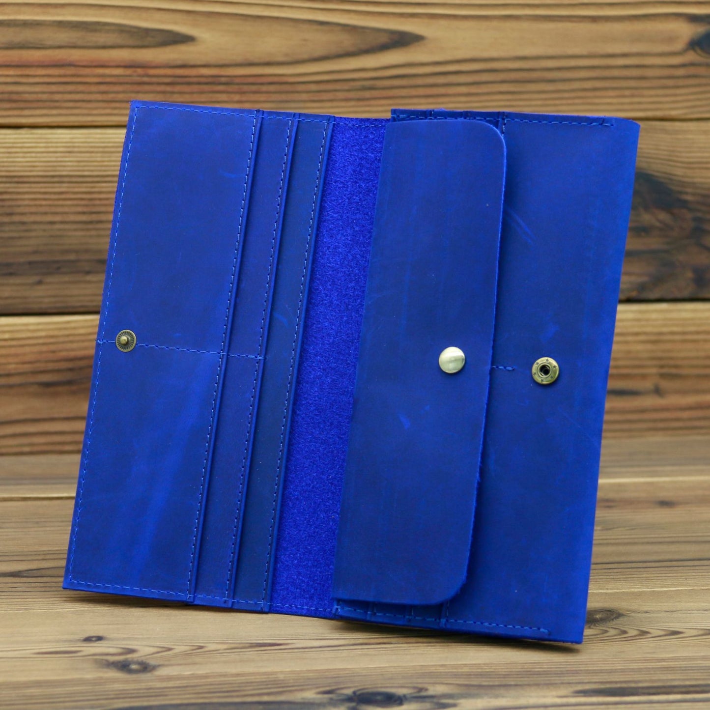 Men's Retro Crazy Horse Leather Long Clutch Ladies Wallets