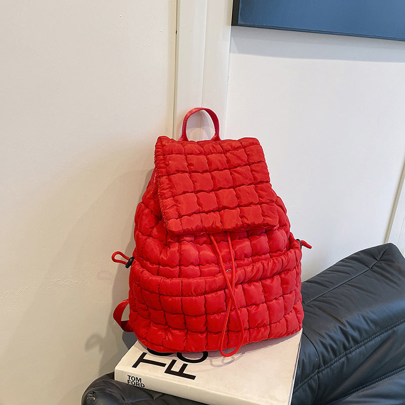 Women's Pleated Cloud Korean Niche Bubble Large Backpacks