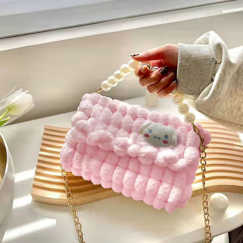 Material Mesh Wool Hand-woven Homemade Gift For Women's Messenger Bag