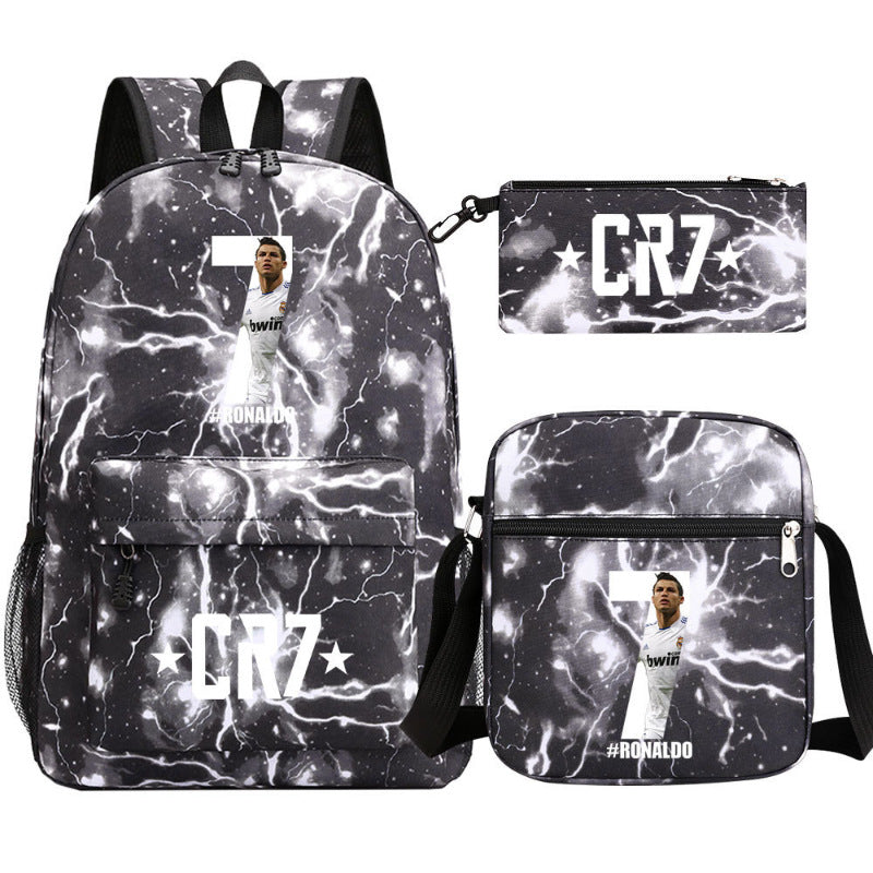 Women's & Men's & Football Star Junior Three-piece Suit Backpacks