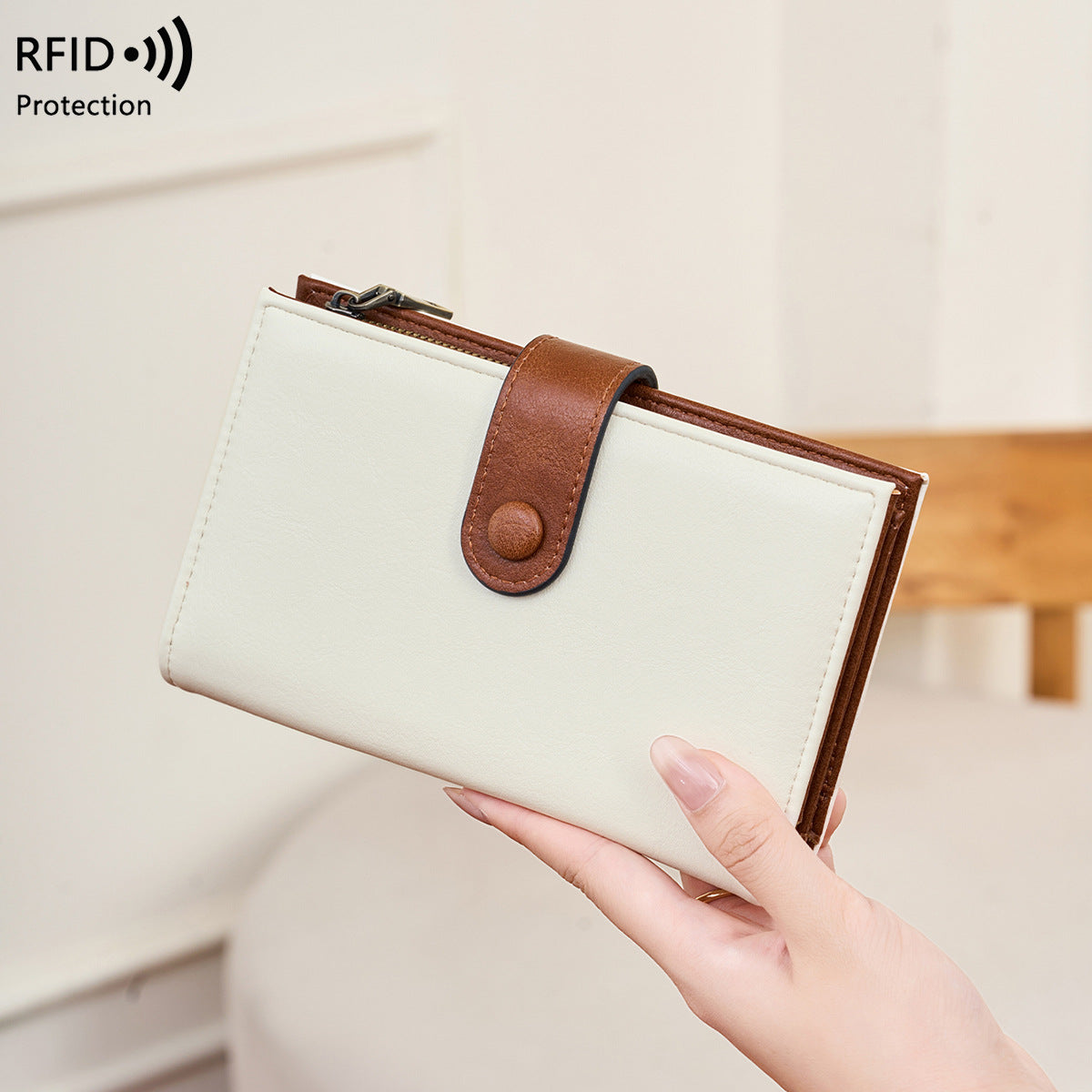 Women's Swiping Retro Passport Long Document Ladies Wallet