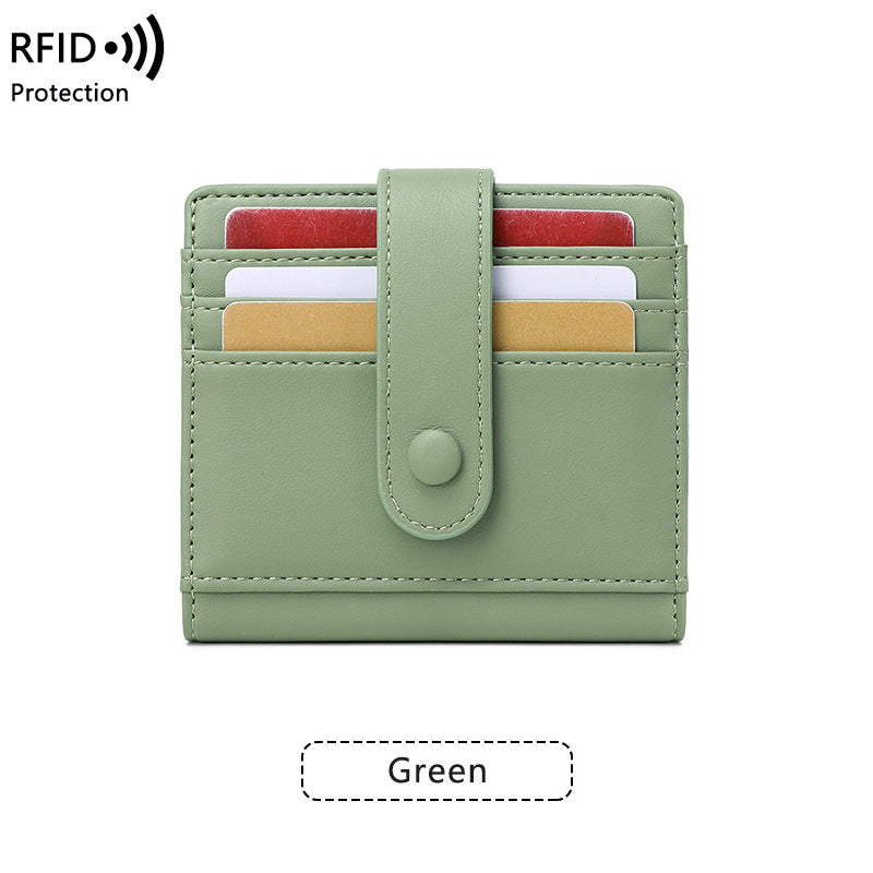 Women's Compact Portable Swiping Short Solid Color Coin Purses