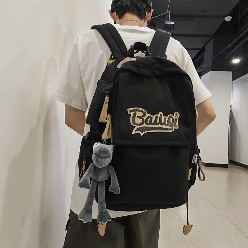 Men's Korean Contrast Color Trendy College Couple Backpacks