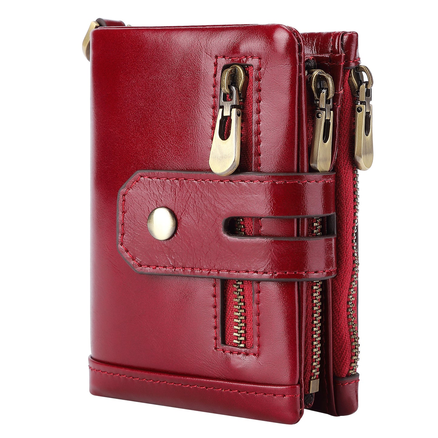 Men's Top Layer Oil Wax Cowhide Double Men's Wallets