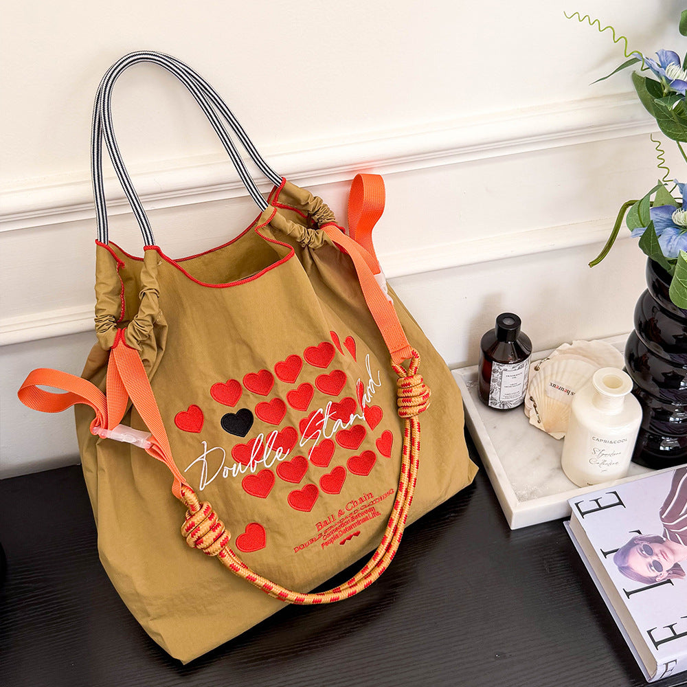 Environmental Protection Waterproof Nylon Embroidery Fashion Large Bags