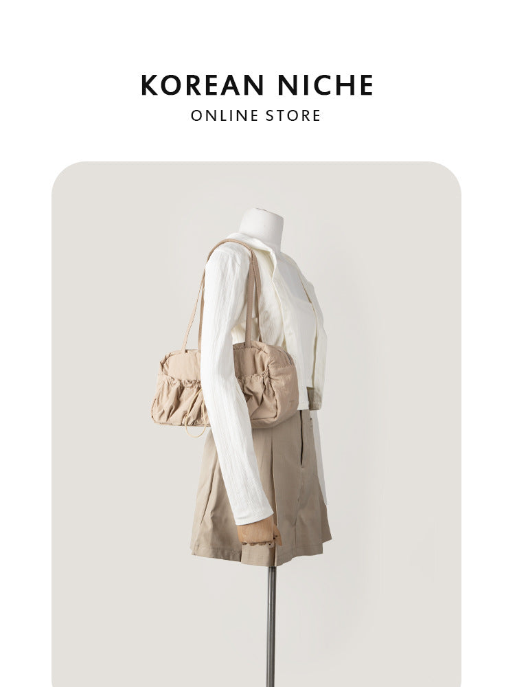 Style Niche Pleated Nylon Large Capacity Shoulder Bags