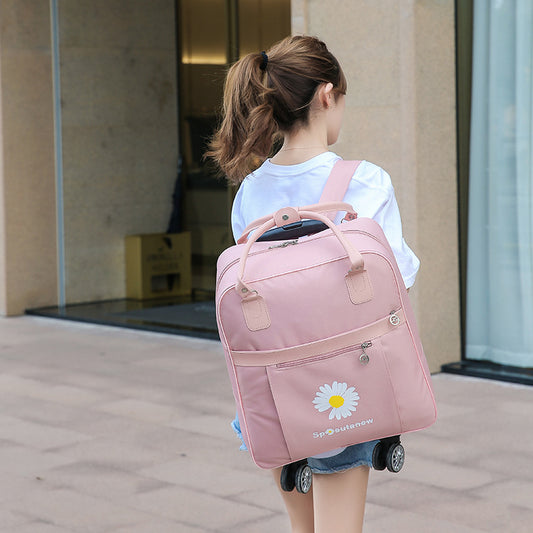 Women's Capacity Canvas Valise Fashion Portable Korean Travel Bags