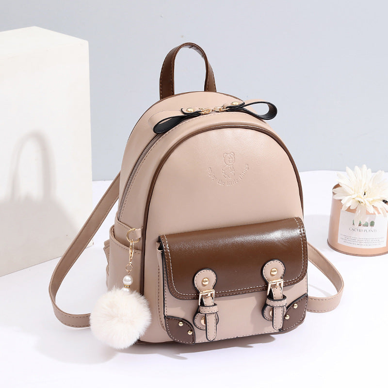 Women's Korean Style Niche High Sense Contrast Backpacks
