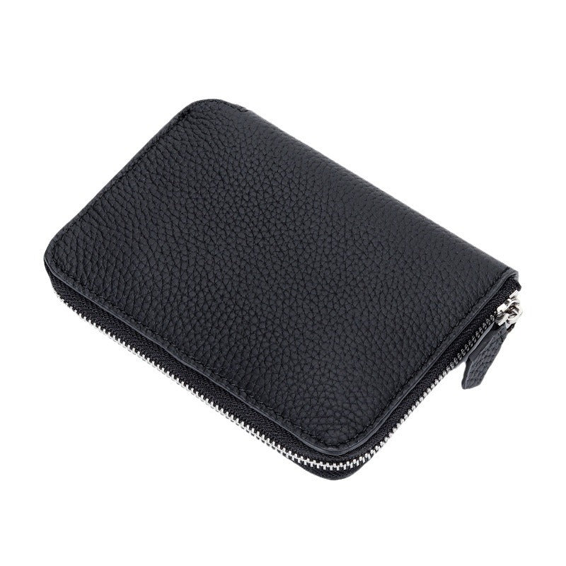 Women's Full Soft Leather Short Zipper License Ladies Wallets