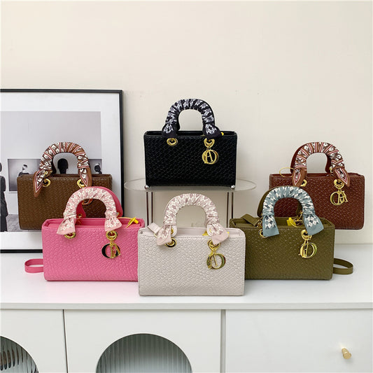 Women's High-grade Silk Scarf Woven Diana Portable Crossbody Bags