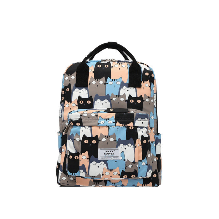 Men's Waterproof Floral Print Fresh Computer Schoolgirl Backpacks