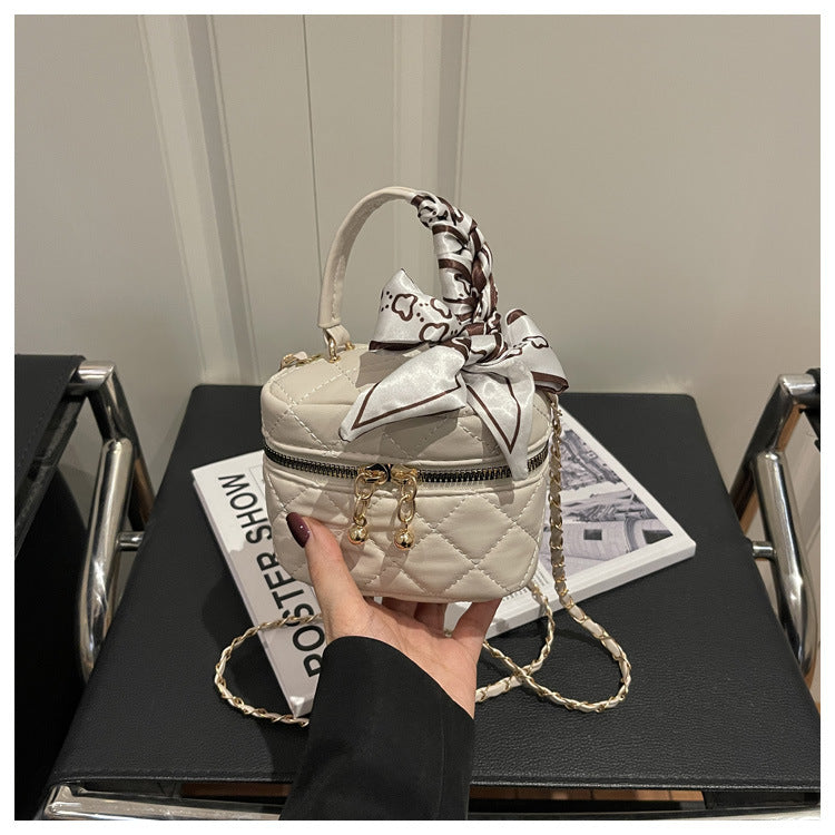 Color Embroidery Thread Popular Bow Scarf Personal Leisure Commuter Western Women's Shoulder Bag